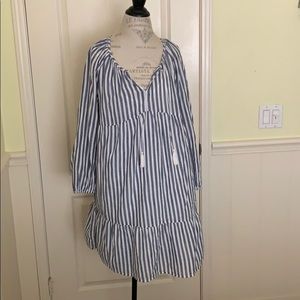 Old Navy blue/white striped dress - size Large